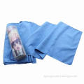 Microfiber Sports Towels with Plastic tube, Label Outside and Hang, Customized Sizes Accepted